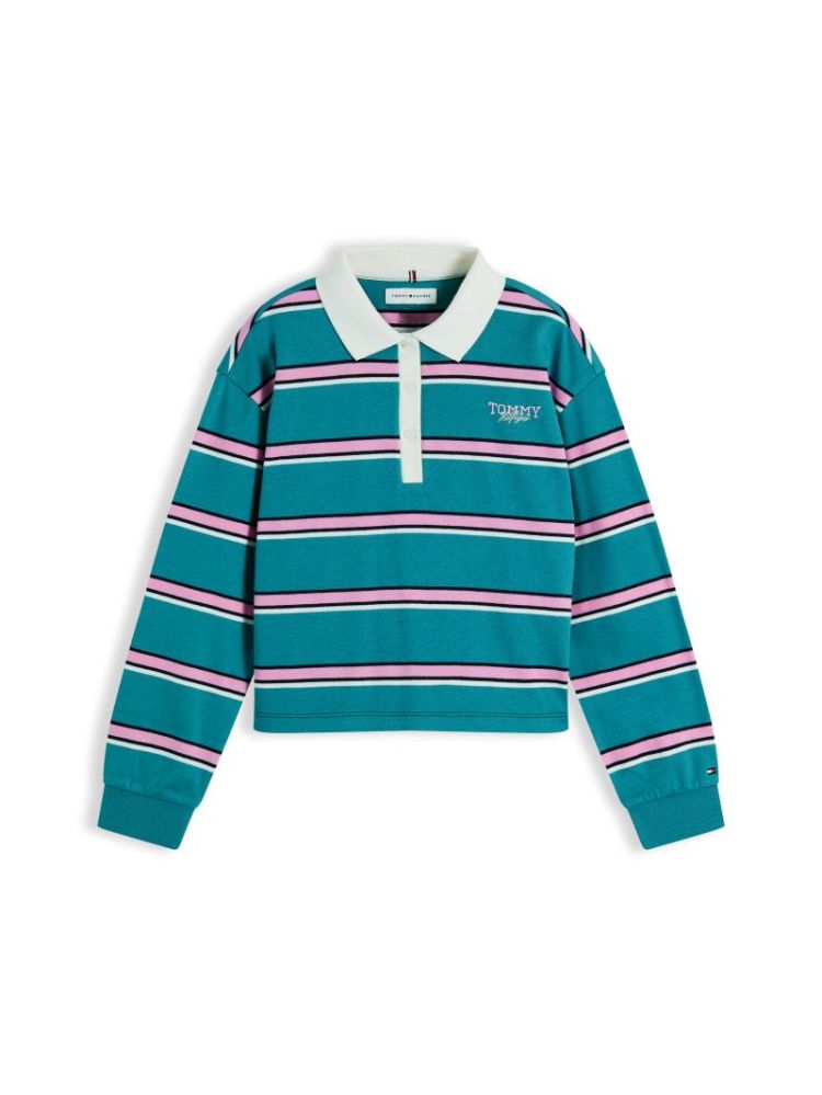 RUGBY STRIPE POLO LS CT3 Platinum Te