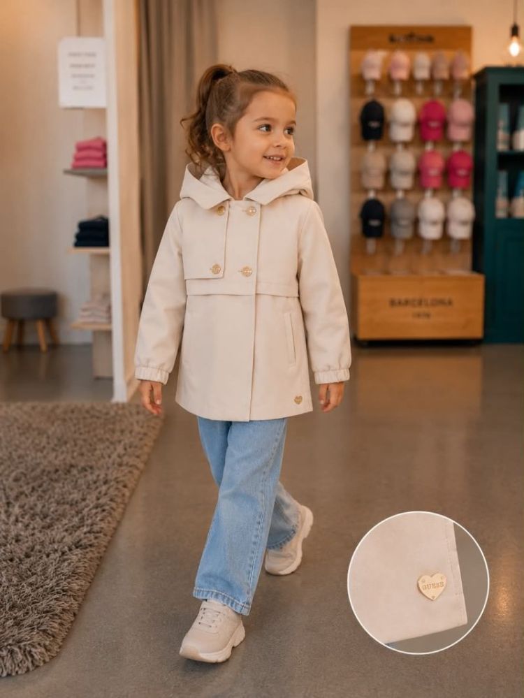 POLYESTER PADDED LS TRENCH G1ET SAND GRAIN