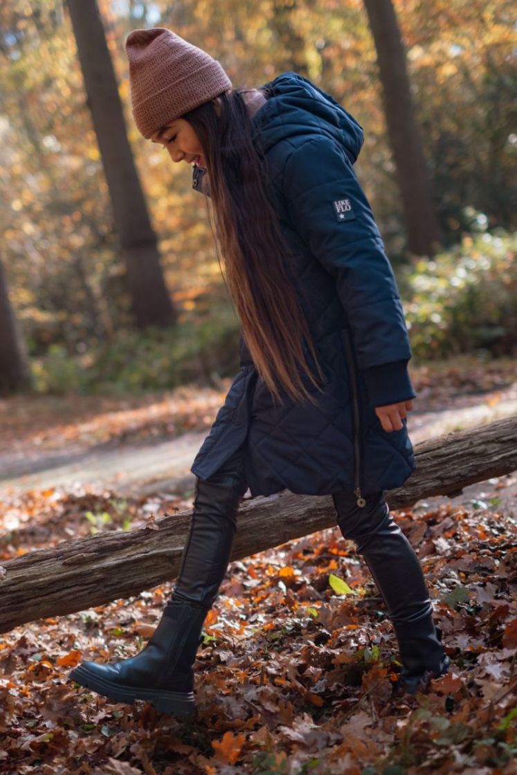 Arinda Flo girls midi hooded  Navy 