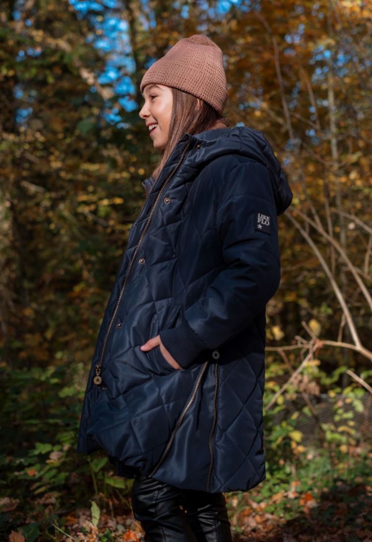 Arinda Flo girls midi hooded  Navy 