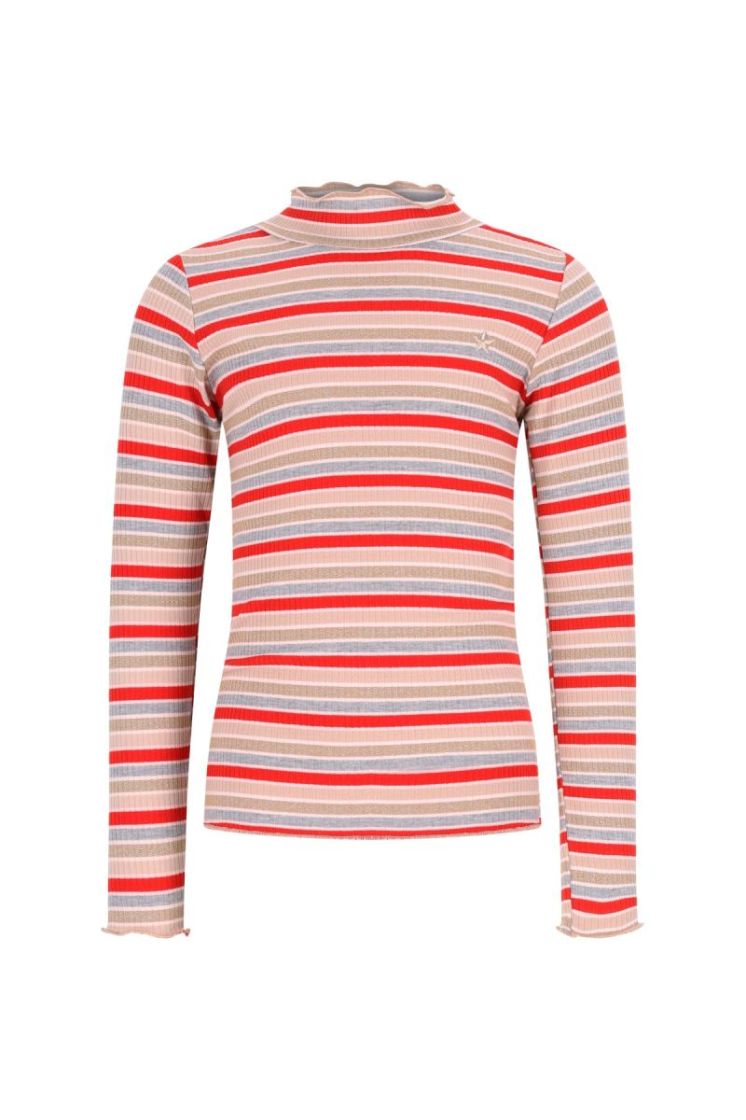 Eef Flo girls striped rib top Lurex stripe