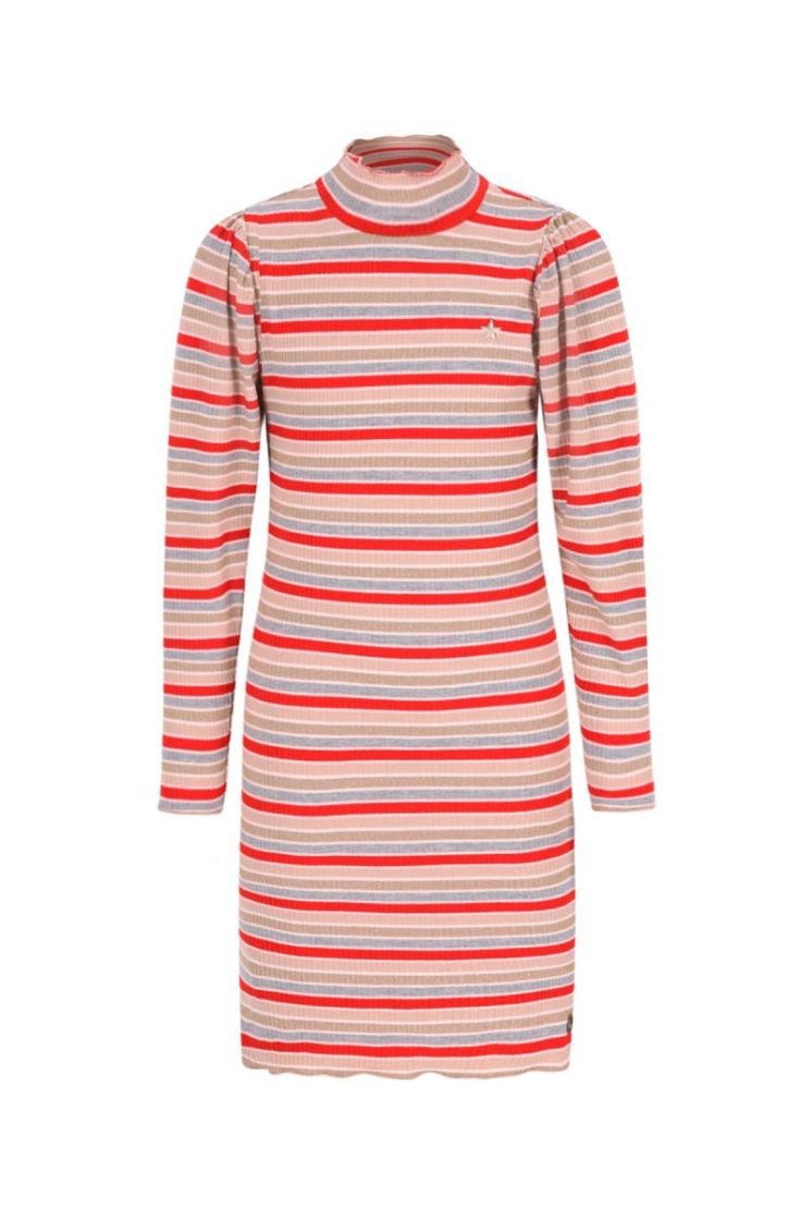 Meef striped rib straight dres Lurex stripe