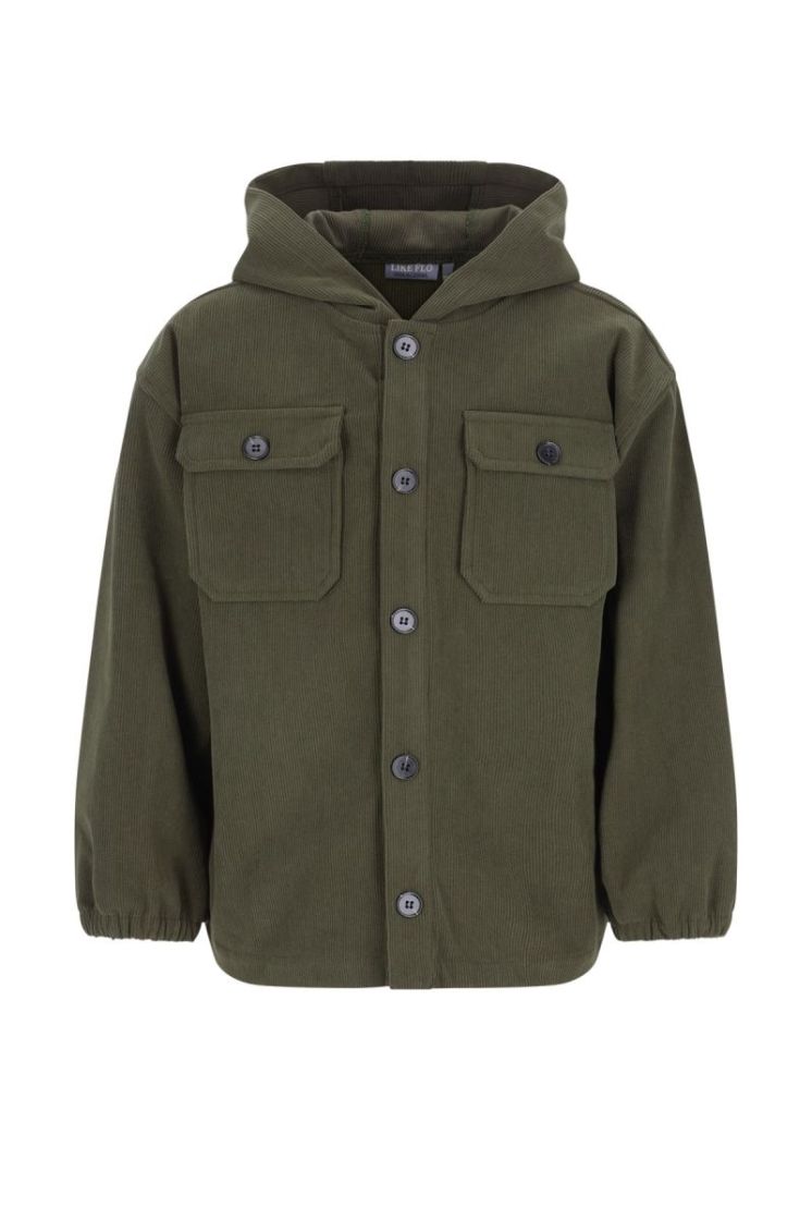 Cas Flo boys coduroy overshirt Army