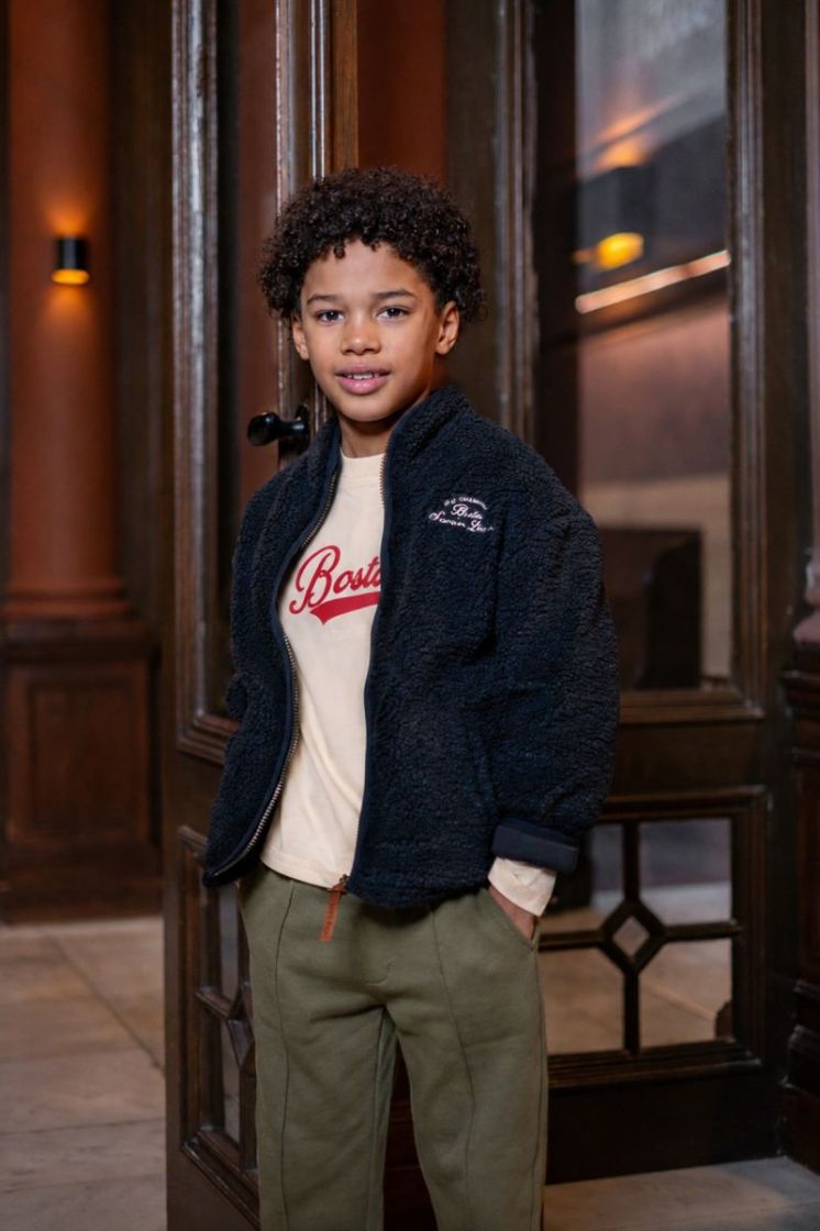 Diego Flo boys teddy cardigan Navy