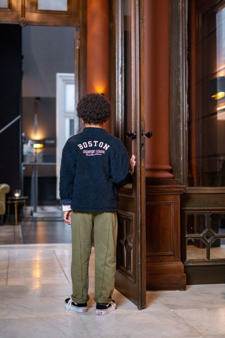 Diego Flo boys teddy cardigan Navy