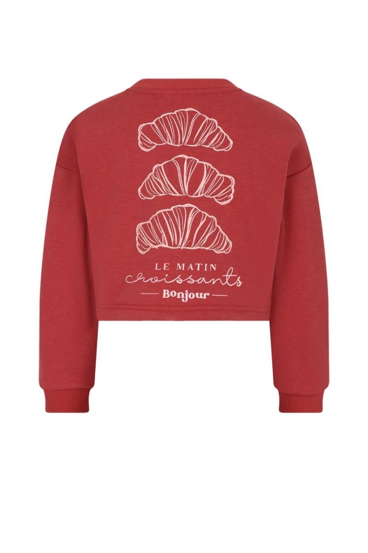 Kuya soft furry cropped sweate Samba Red