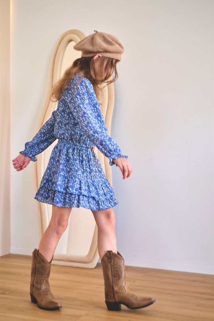 Miggy Japanse Flower AOP Dress Intense Blue