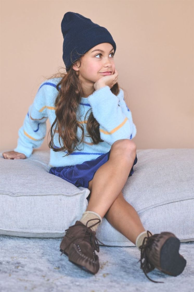 Keson Fluffy Soft sweater Ice Cold Blue