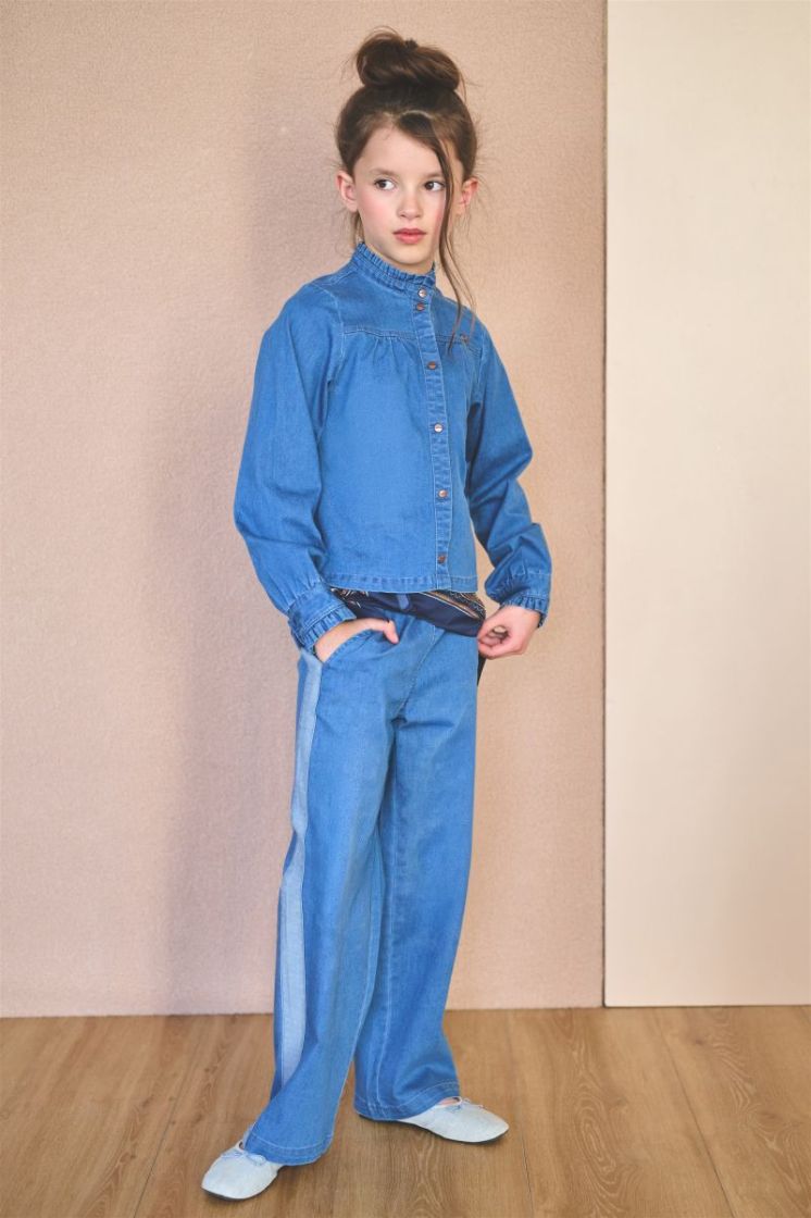 Tikky Light Weight Denim Blous Vintage Denim
