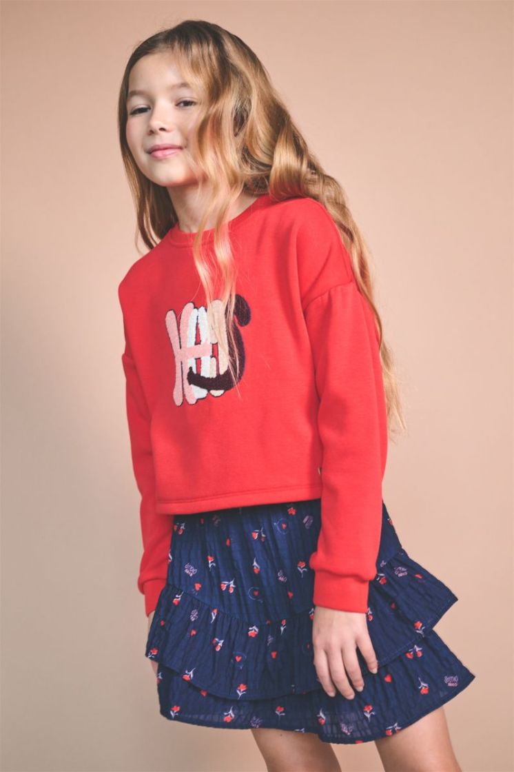 Kuya Cropped Soft Sweater Fiesta Red