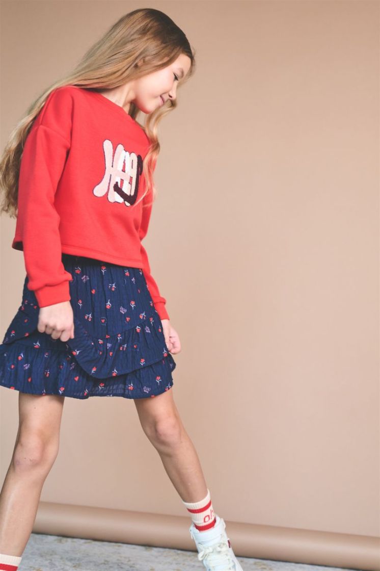 Kuya Cropped Soft Sweater Fiesta Red
