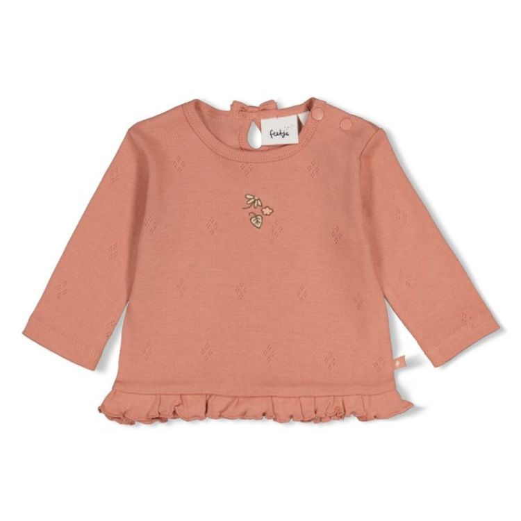 Longsleeve pointelle rib Roze