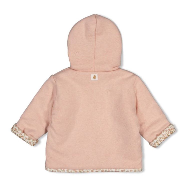 Omkeerbaar jasje met capuchon roze melange
