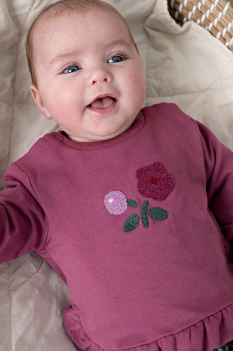 Sweater ruches relaxed fit berry