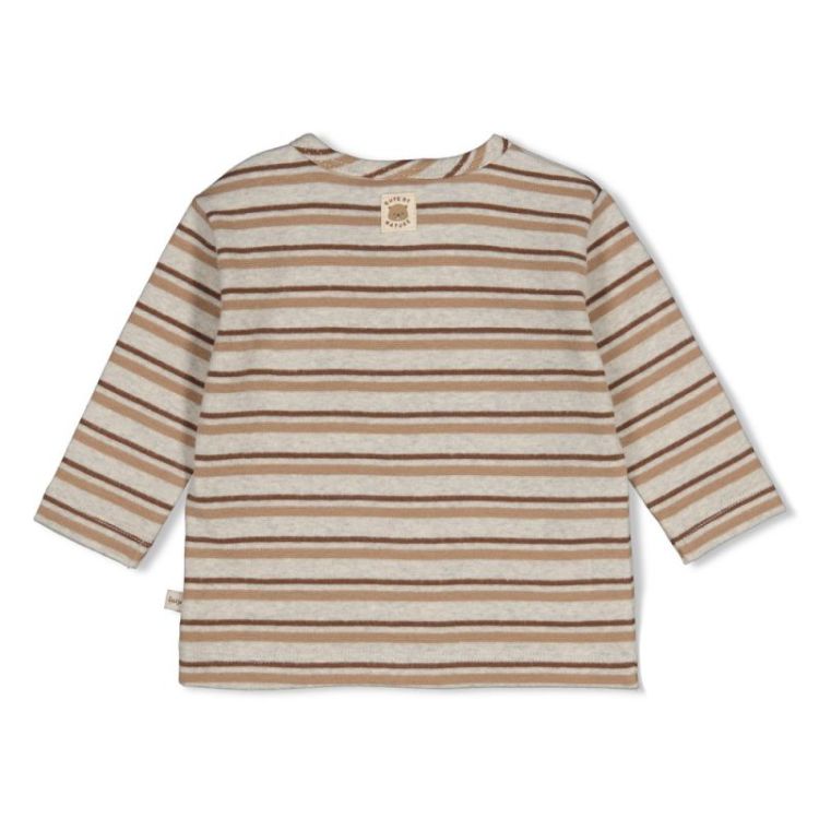 Longsleeve rib met streep grijs melange