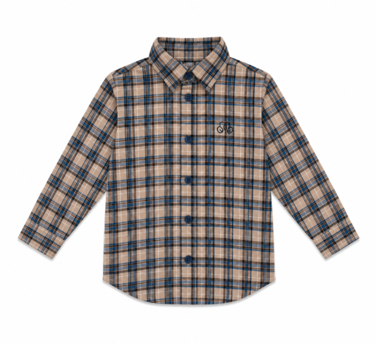 SHIRT SQUARE ARTHUR BEIGE-BLUE