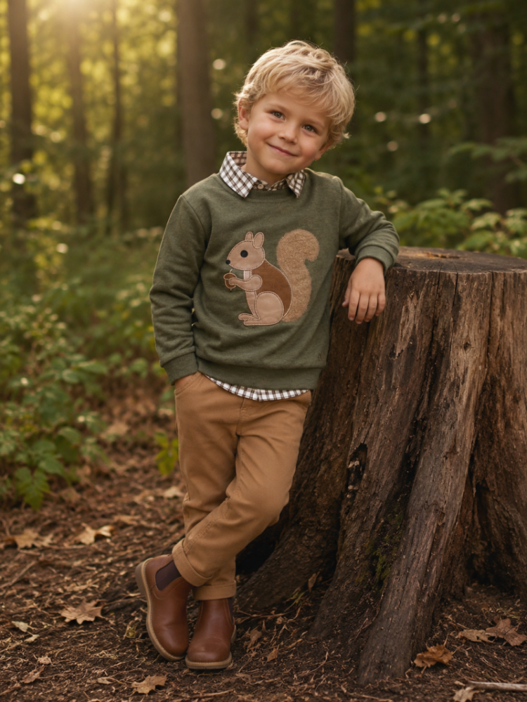 SWEATER SQUIRREL GREEN