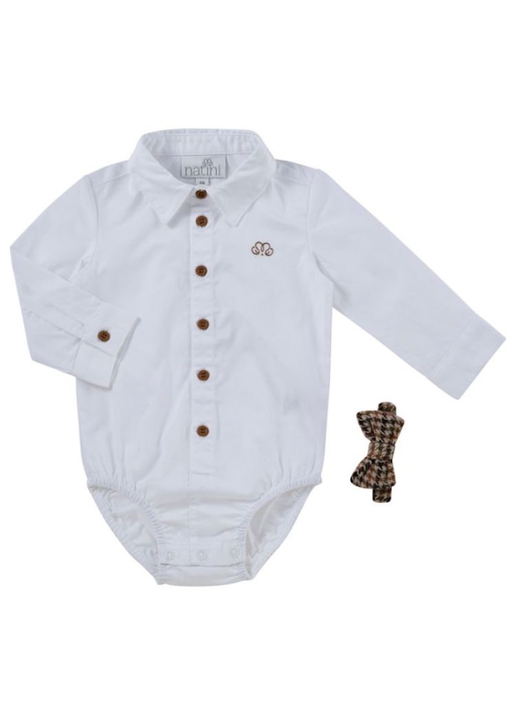 BODYSHIRT PIERROT BOW SQUARE WHITE 