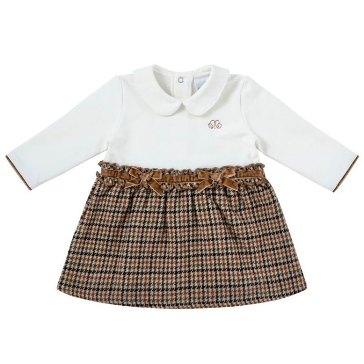DRESS TINY SQUARE BEIGE-GREEN