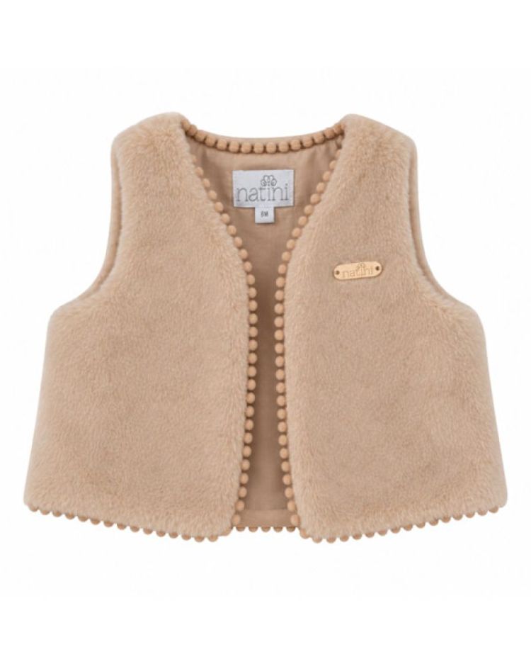 GILET FUR DOTTY BEIGE