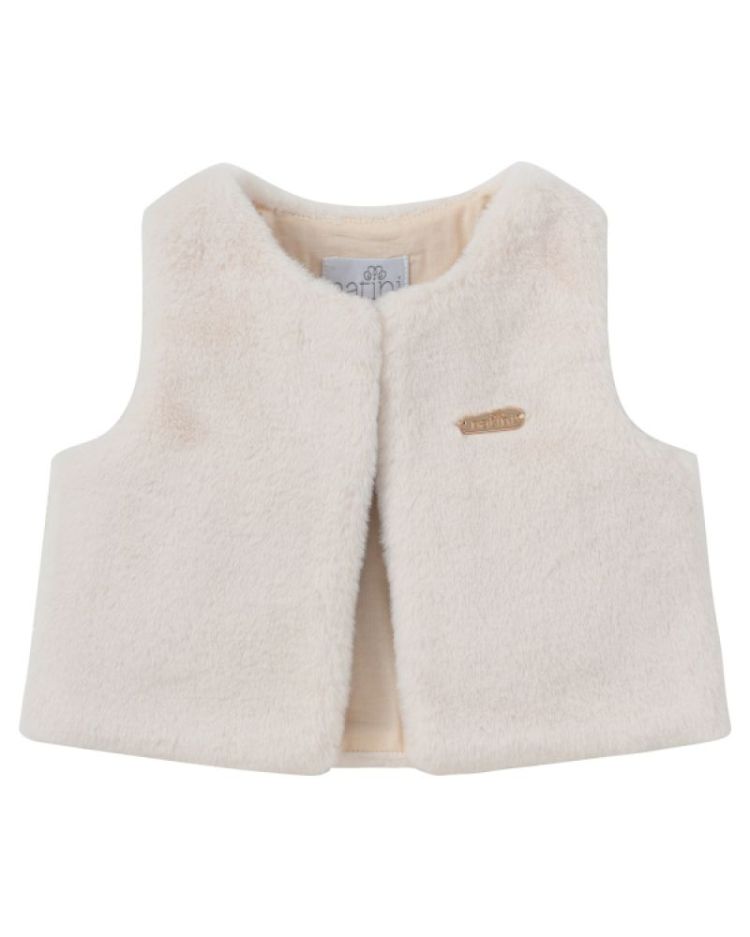 GILET FUR GIRL CREAM
