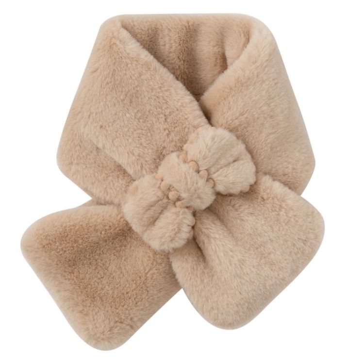 SCARF FUR DOTTY BEIGE