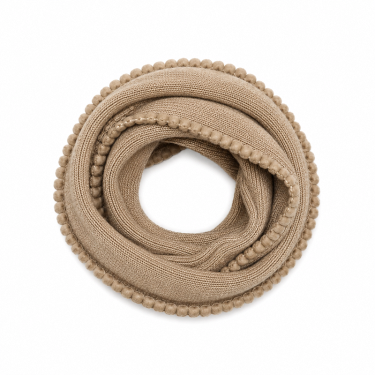 SCARF TRICOT DOTTY BEIGE